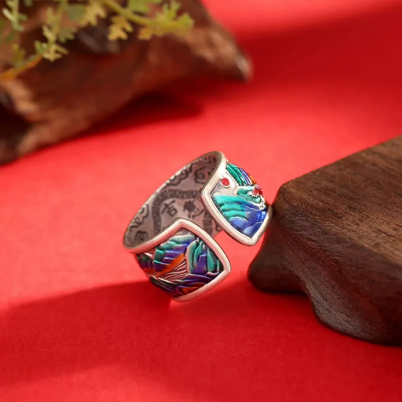 MISS TOOYA S999 Fine Silver Sterling Silver Rings Unisex-3