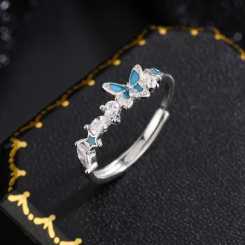 MISS TOOYA S999 Fine Silver With Zircon Rings Unisex