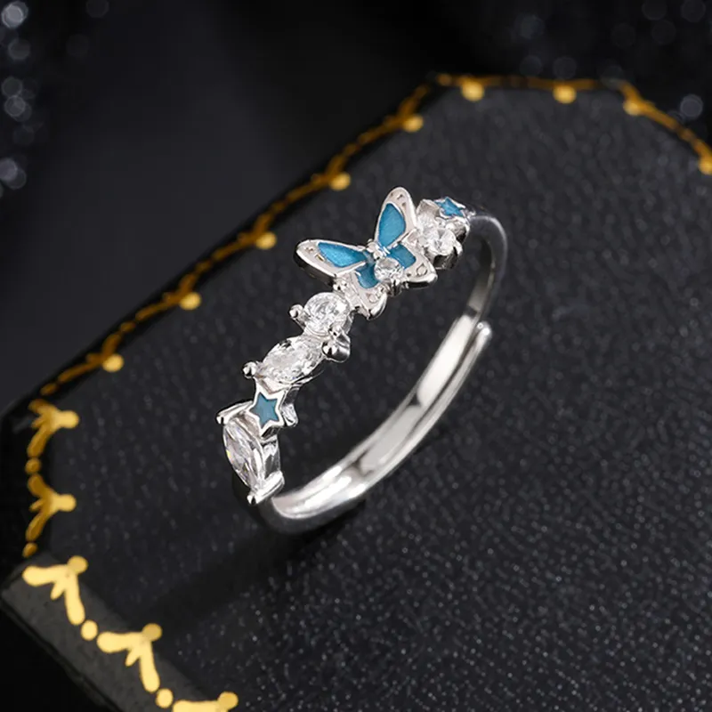 MISS TOOYA S999 Fine Silver With Zircon Rings Unisex-1