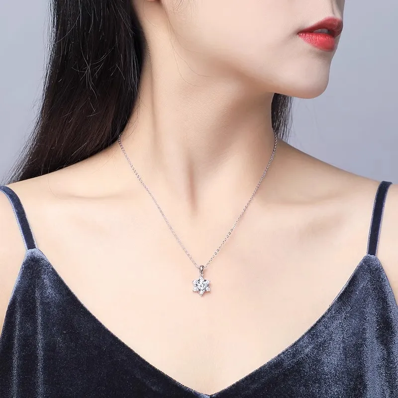 MISS TOOYA S925 Silver Moissanite Necklaces Women's-1