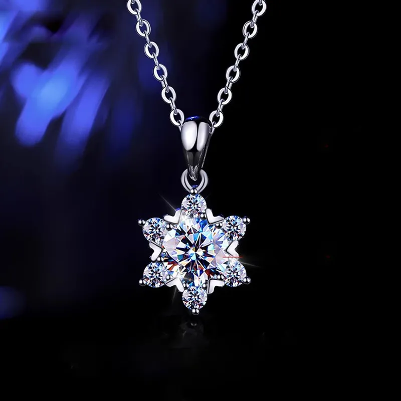 MISS TOOYA S925 Silver Moissanite Necklaces Women's-3