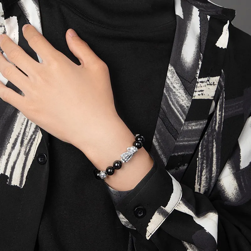 MISS TOOYA Natural Obsidian Bracelets Unisex-3