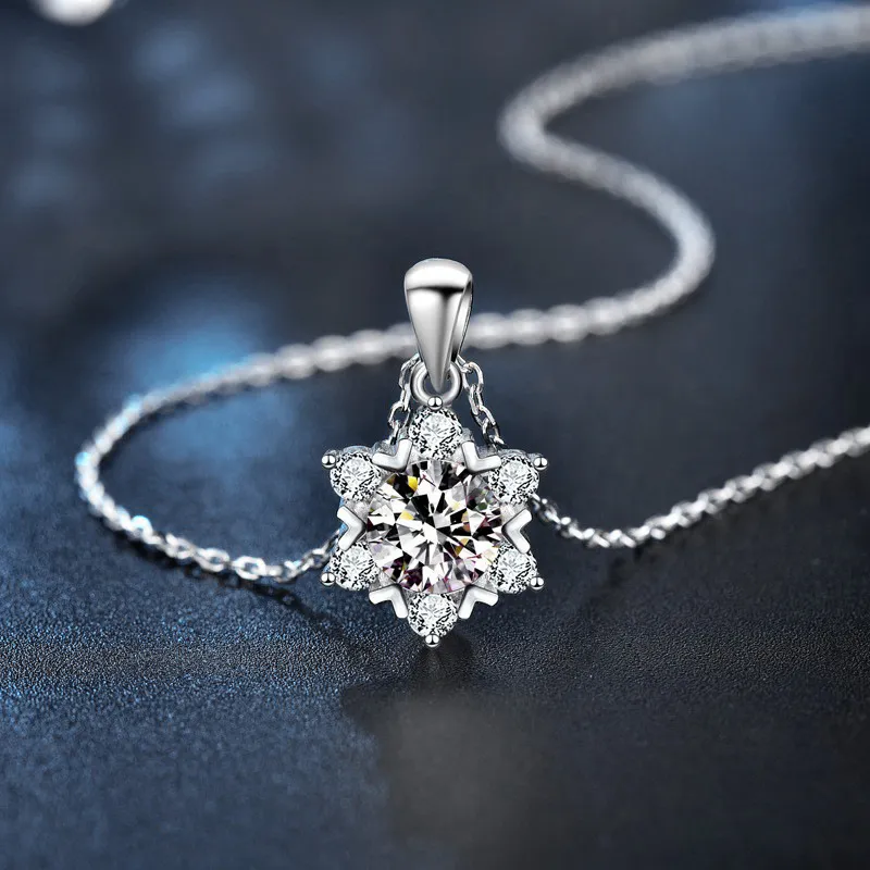 MISS TOOYA S925 Silver Moissanite Necklaces Women's-2