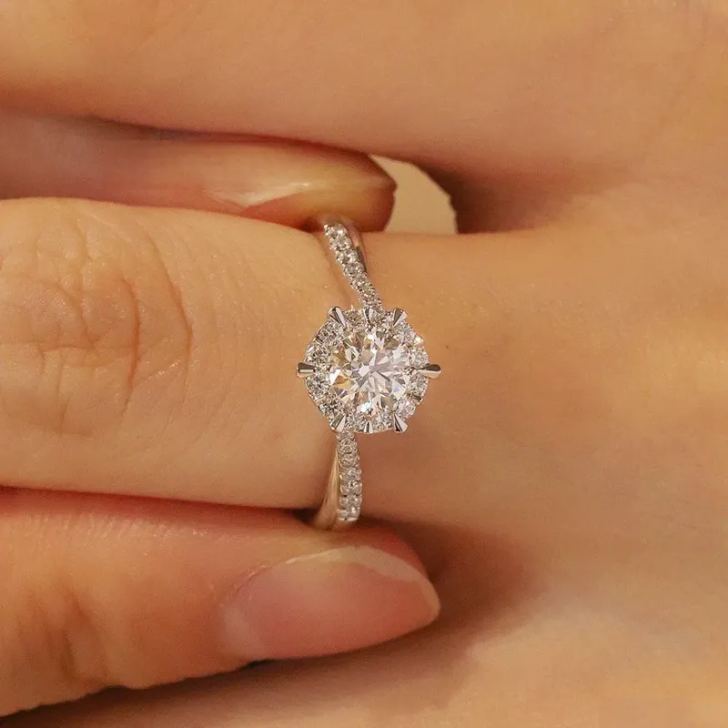 MISS TOOYA S925 Silver Moissanite Rings Women's-3