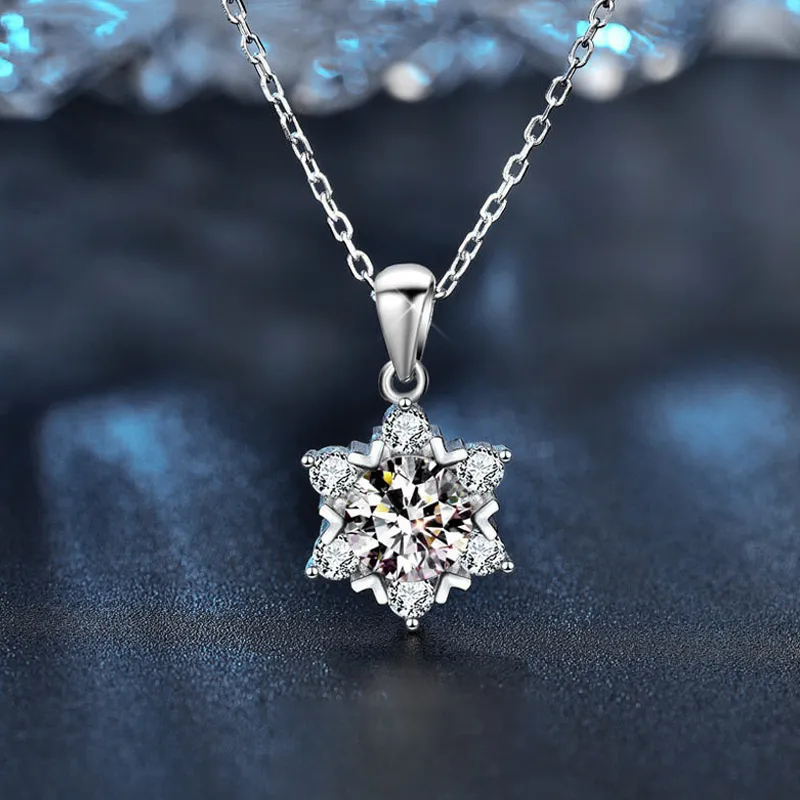 MISS TOOYA S925 Silver Moissanite Necklaces Women's-4