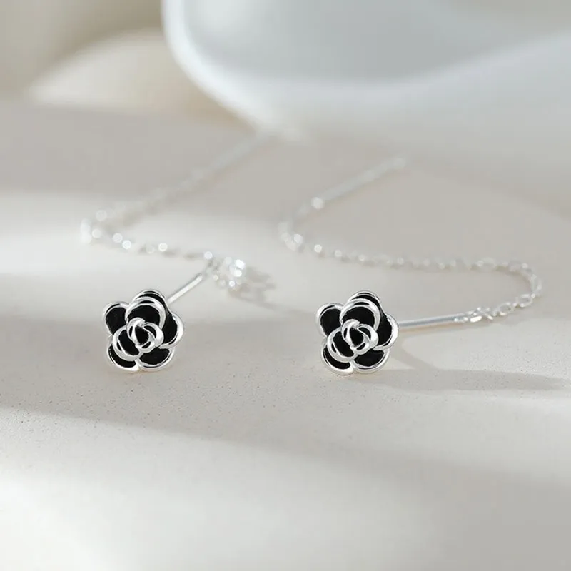 MISS TOOYA S999 Silver Drop Earrings Women's-1