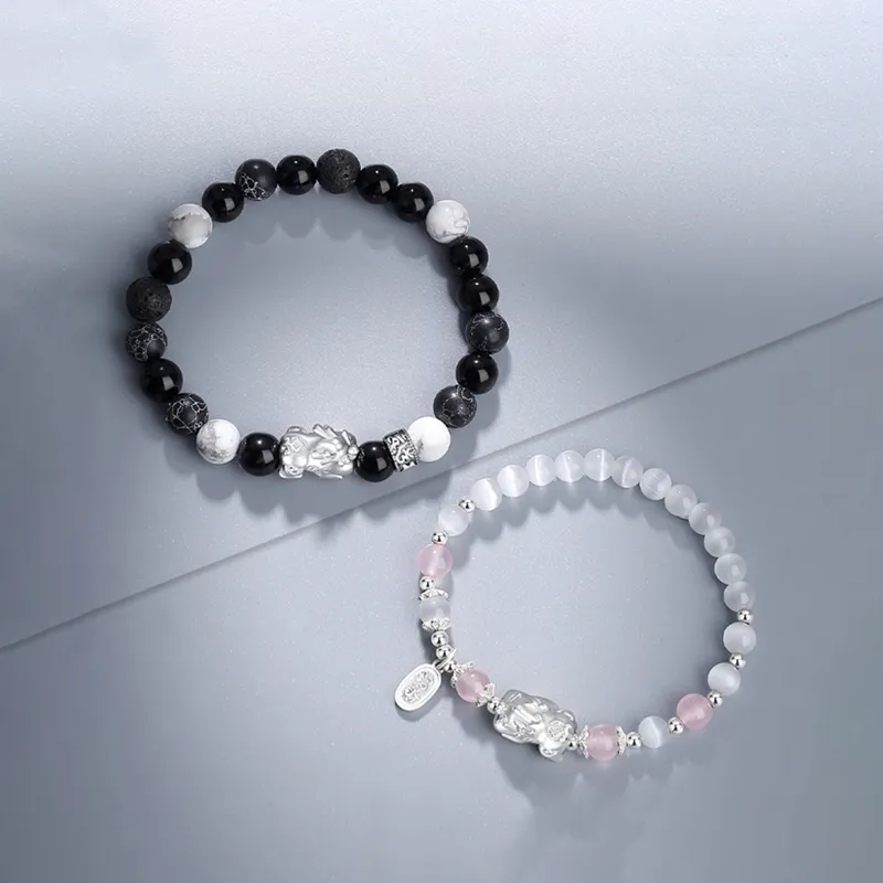 MISS TOOYA Natural Glass Cat Eye Bracelets Unisex-5