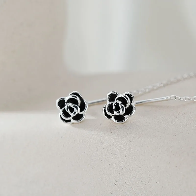 MISS TOOYA S999 Silver Drop Earrings Women's-2