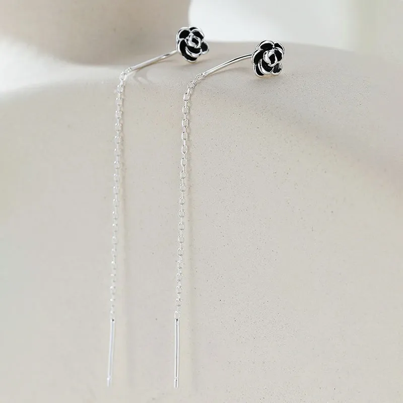 MISS TOOYA S999 Silver Drop Earrings Women's-3