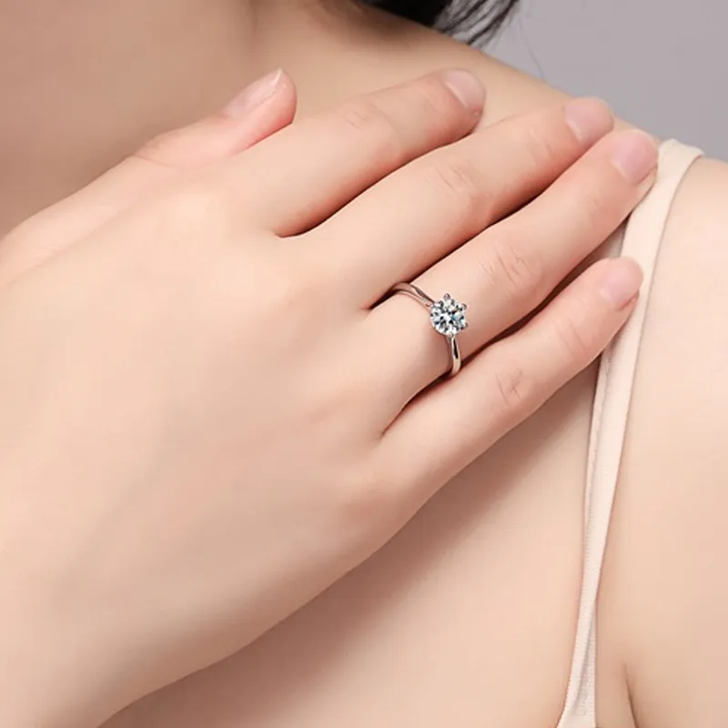 MISS TOOYA S925 Silver Moissanite Rings Women's-3