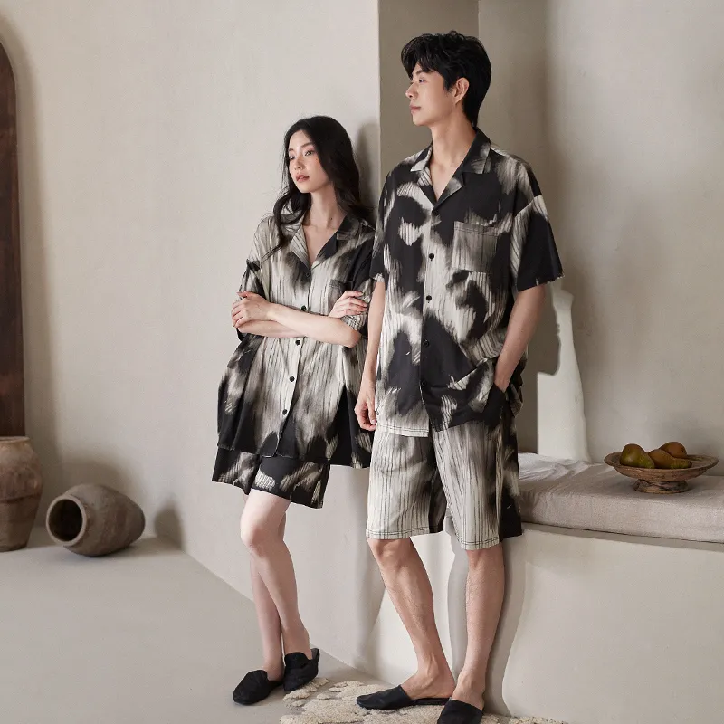 XUANZHITING Pajama Set Women's Black Gray-4