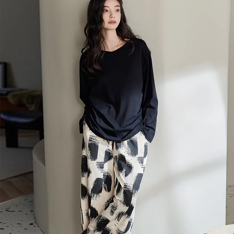 XUANZHITING Pajama Set Gift Box Set Women's Black-3
