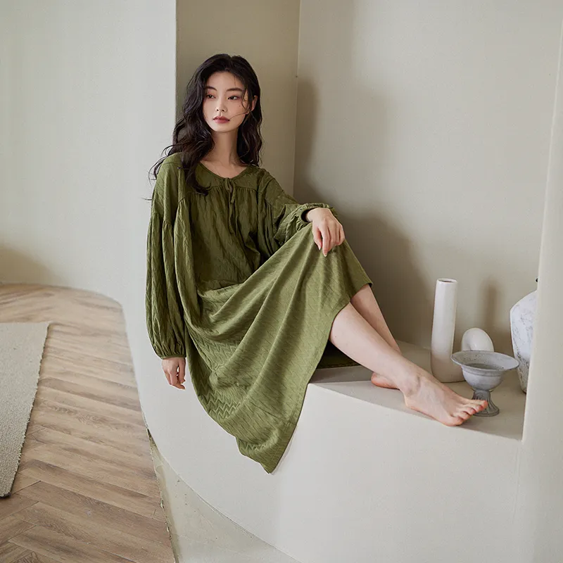 XUANZHITING Nightgown Gift Box Set Women's Green-2