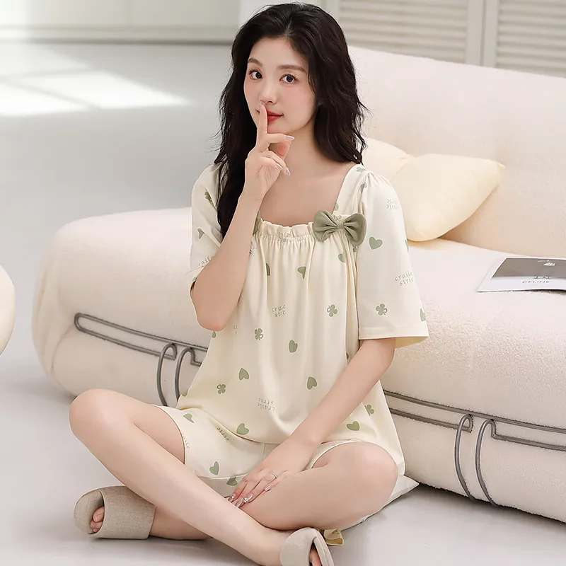 XUANZHITING Pajama Set Women's Light Yellow-4