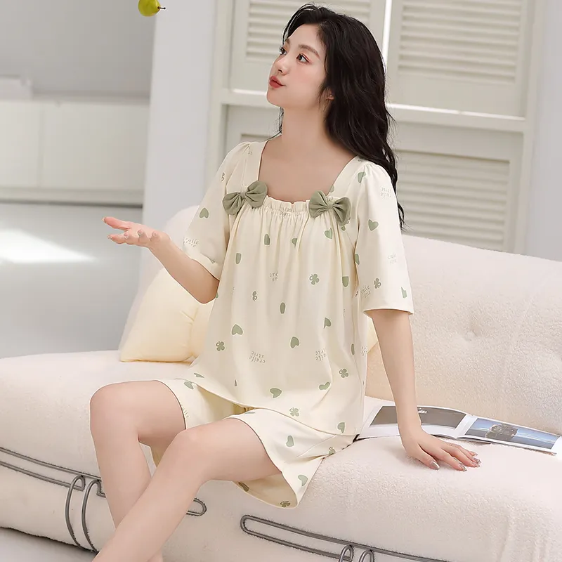 XUANZHITING Pajama Set Women's Light Yellow-1