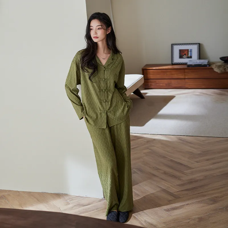 XUANZHITING Pajama Set Gift Box Set Women's Green-3