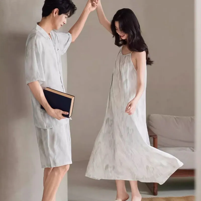 XUANZHITING Nightgown Women's Light Green-3