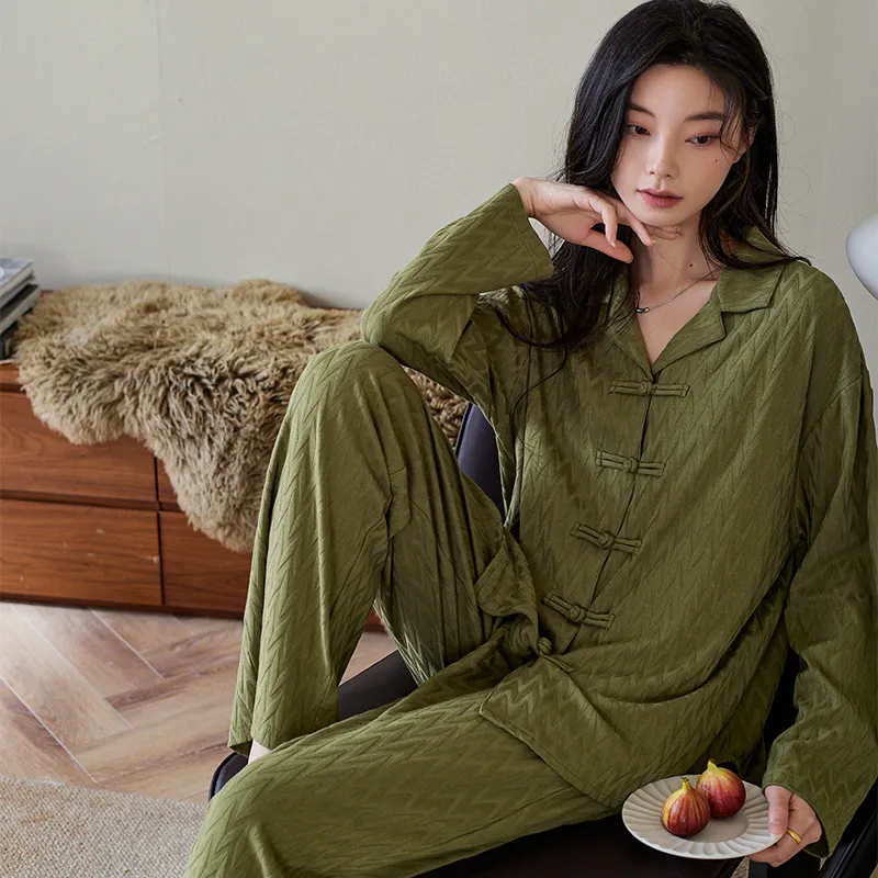 XUANZHITING Pajama Set Gift Box Set Women's Green-2