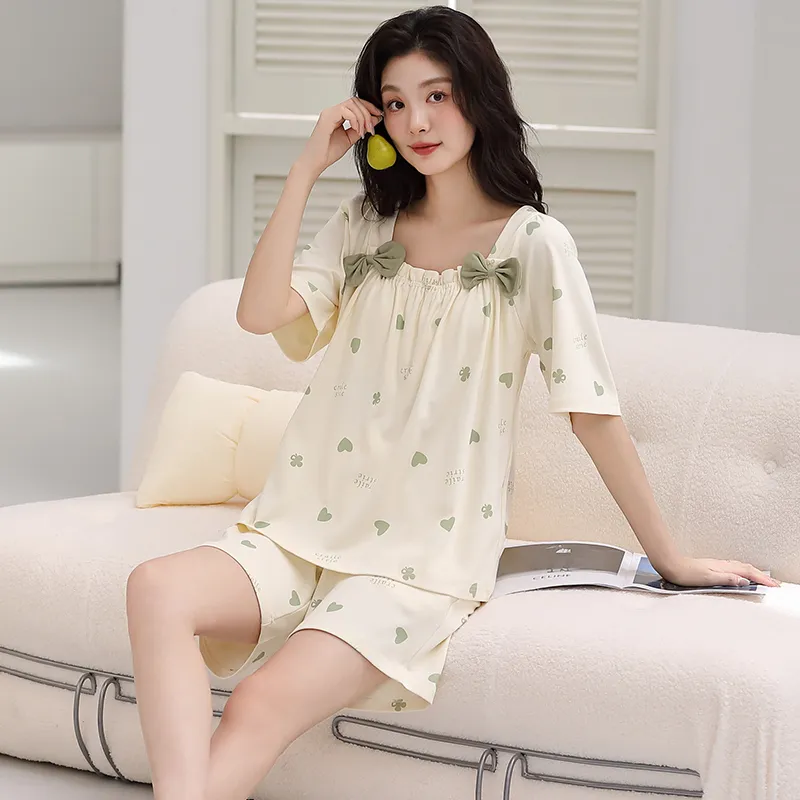 XUANZHITING Pajama Set Women's Light Yellow-2
