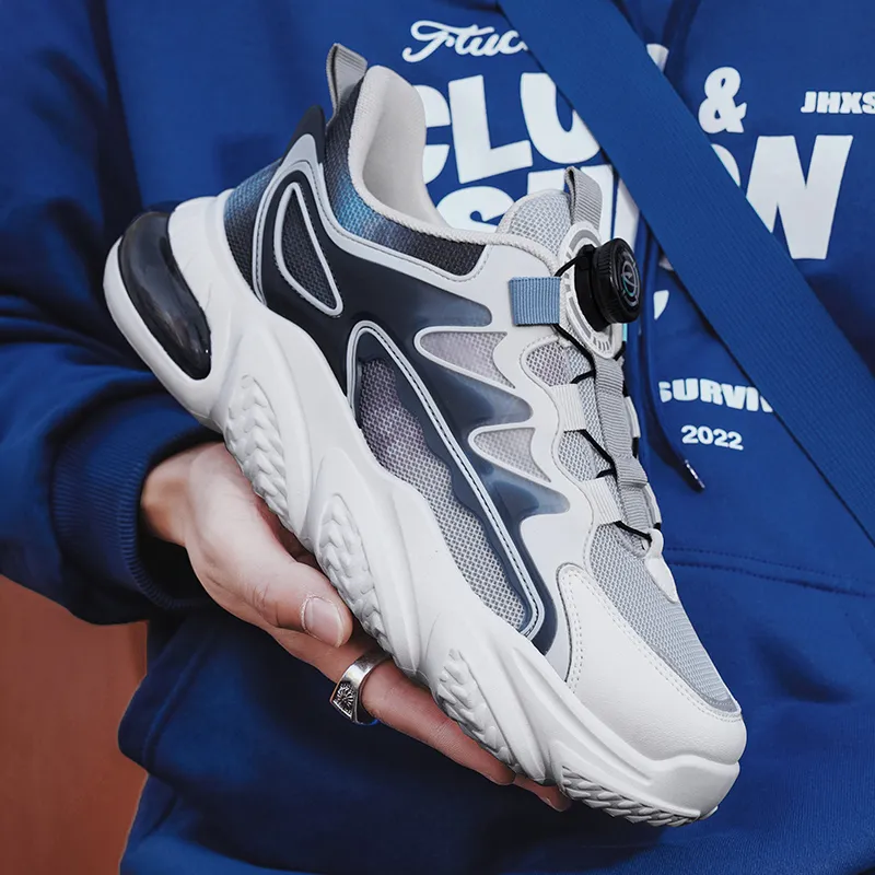 DEERWAY Wear-Resistant Lightweight Height Increasing Low-Top Chunky Sneakers Men's-13