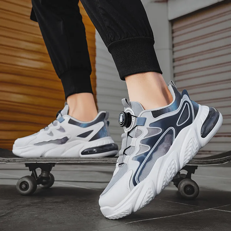 DEERWAY Wear-Resistant Lightweight Height Increasing Low-Top Chunky Sneakers Men's-21