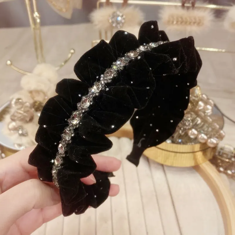 Like A Dream Baby's Breath Pleated High Crown Hair Accessory Headband Bowknot Wide Band Hairpin Women's-1