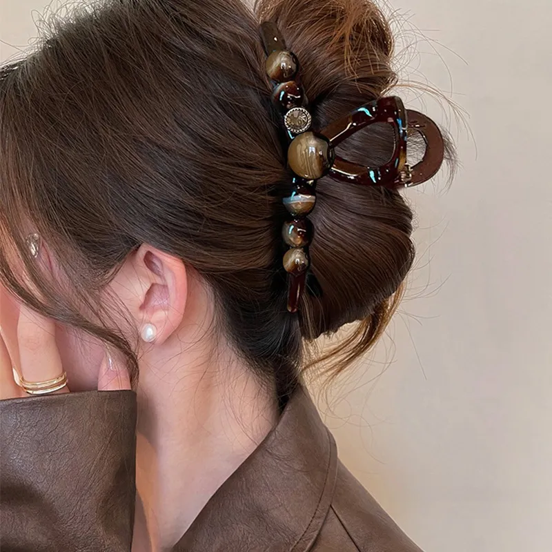Like A Dream Advanced Rear Head Plate Large Size Claw Clip Everyday Commute Versatile Elegance Hair Clip Women's-1