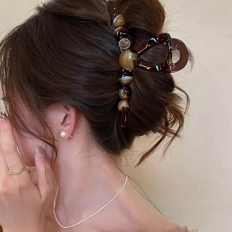 Like A Dream Advanced Rear Head Plate Large Size Claw Clip Everyday Commute Versatile Elegance Hair Clip Women's-3