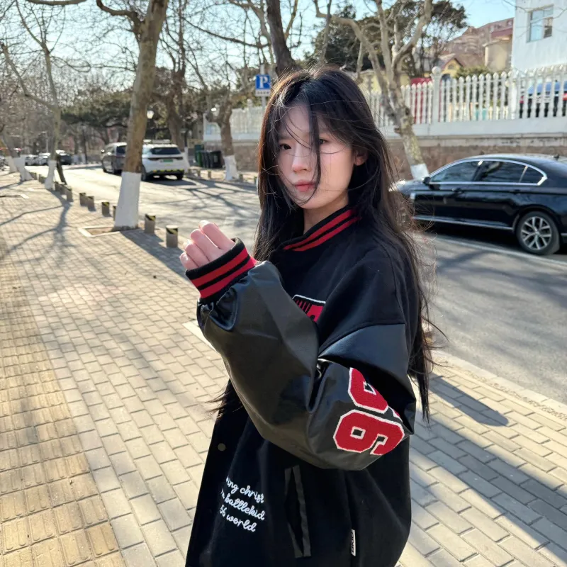 EDCO BREAK SILENCE Baseball Jacket Unisex Black-4