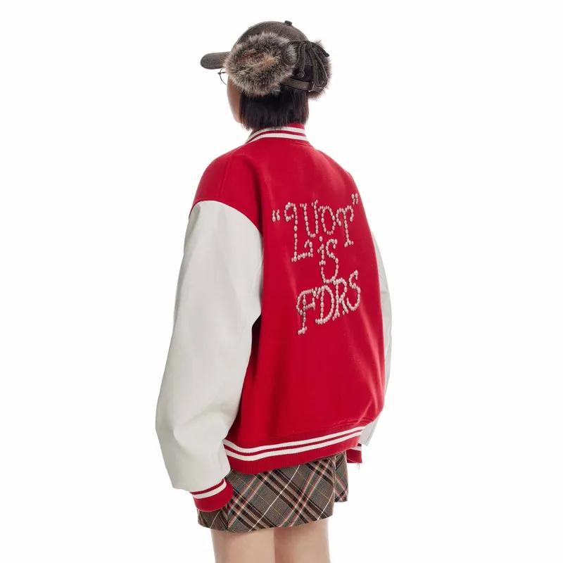 EDCO BREAK SILENCE Baseball Jacket Unisex Red-3