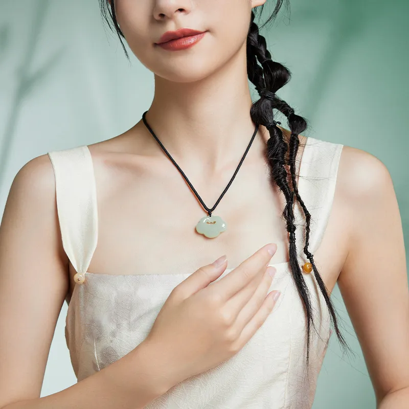 ZHOU LIU FU Pendants Green Jade Unisex-3