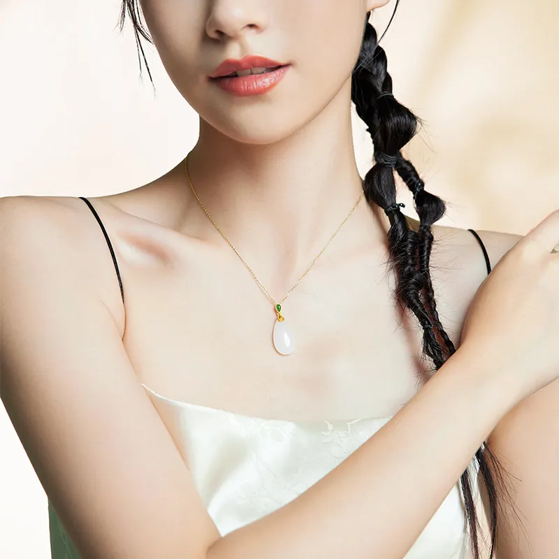 ZHOU LIU FU Solid Gold And Hetian Jade Pendants Women's-3