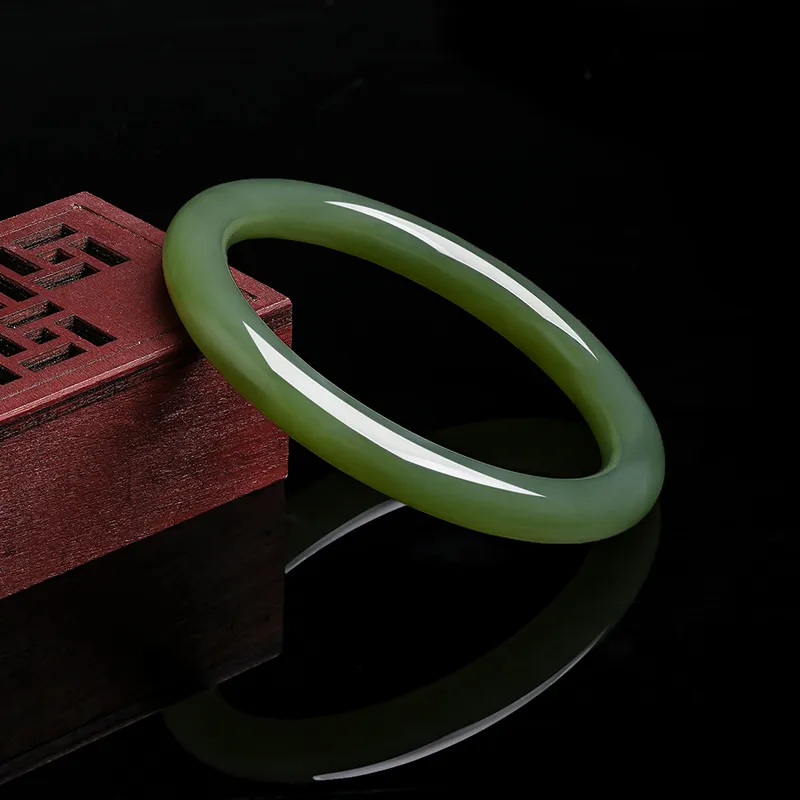 ZHOU LIU FU Bangles Green Jade Women's-27