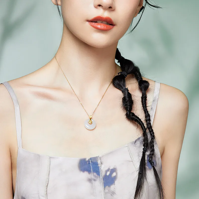 ZHOU LIU FU Pendants White Jade Unisex-3