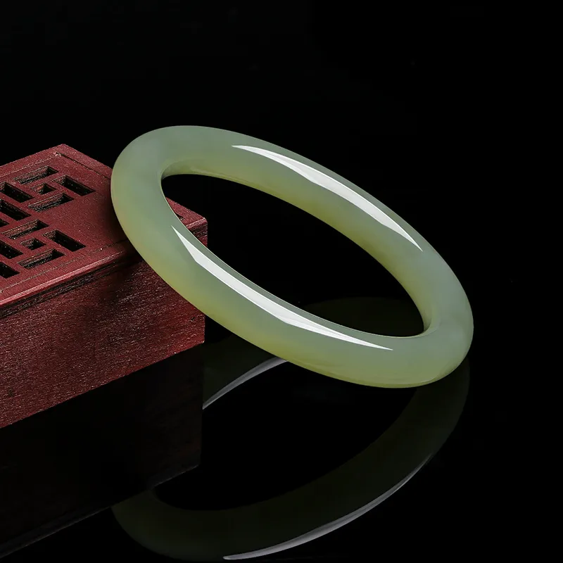 ZHOU LIU FU Bangles Green Jade Women's-22