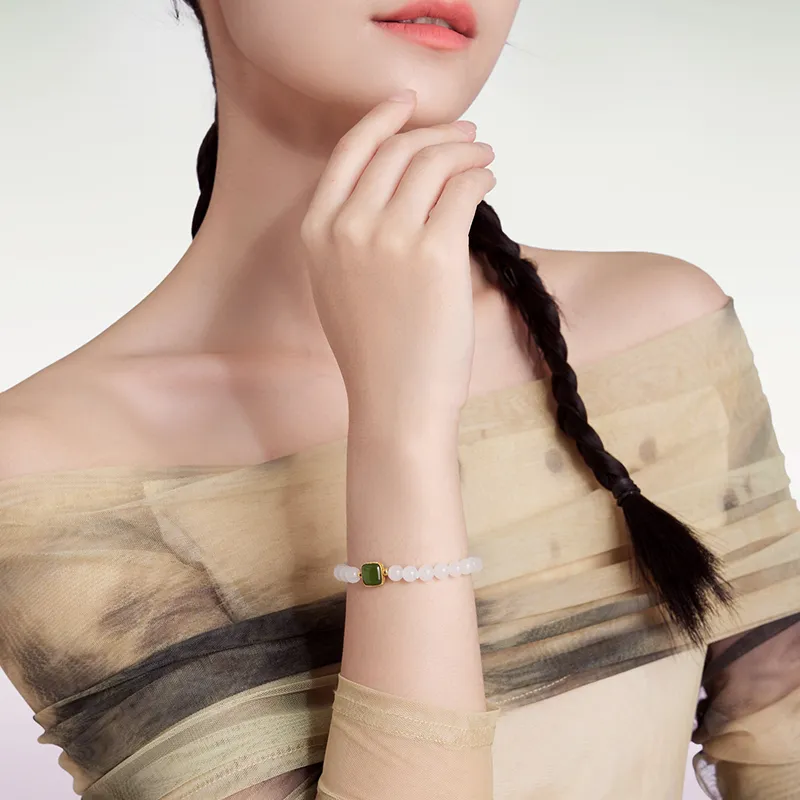 ZHOU LIU FU Hetian Jade Bracelets White Jade Women's-3