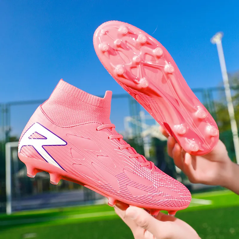 QIUTEXIONG FG Rubber Long Studs TF Rubber Broken Studs Soft Ground Firm Ground Slip Resistant Soccer Shoes Unisex-44