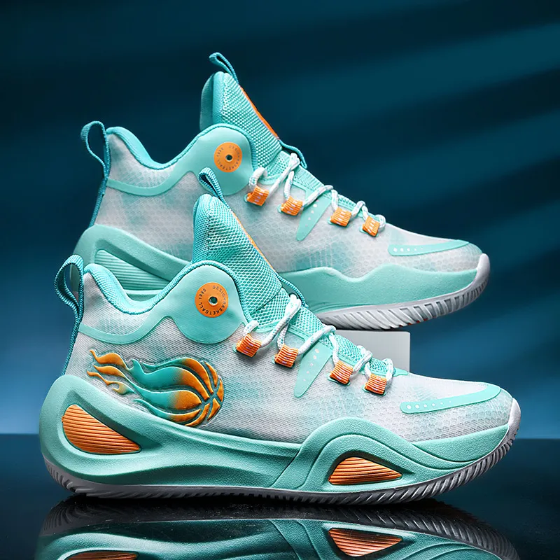 QIUTEXIONG Shock Absorbers With Slip Resistant And Abrasion Resistant Properties Mid Top Basketball Shoes Unisex-11