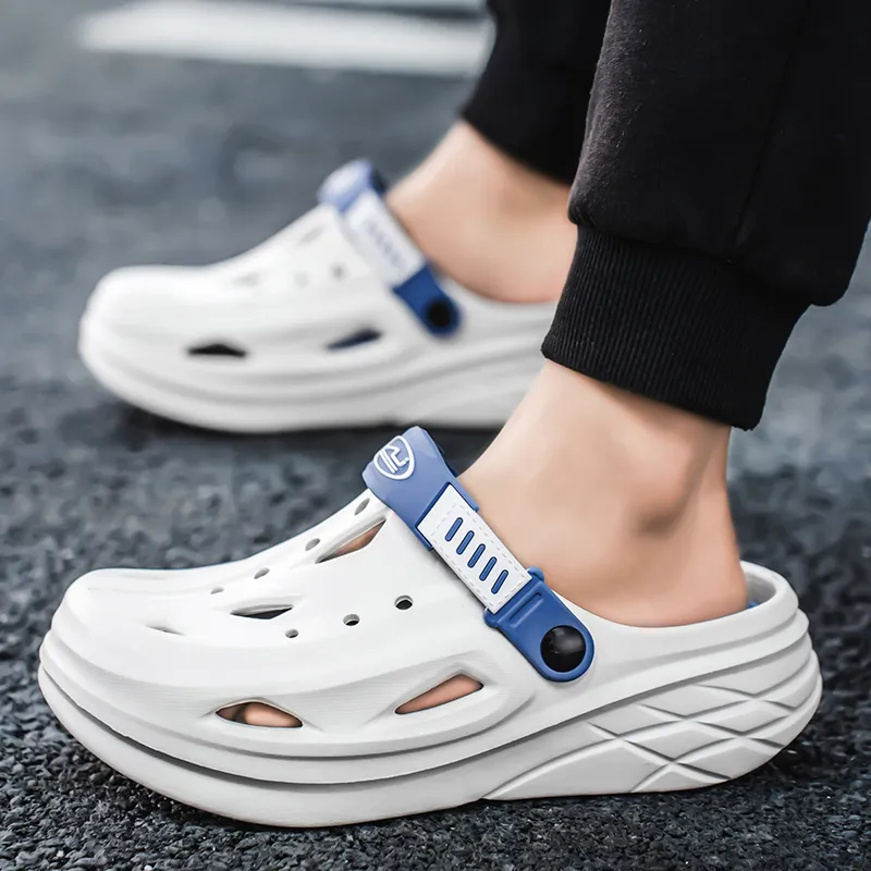 QIUTEXIONG EVA Cuffed Odor Resistant Abrasion Resistant Slip Resistant Closed Toe Slippers Unisex-10