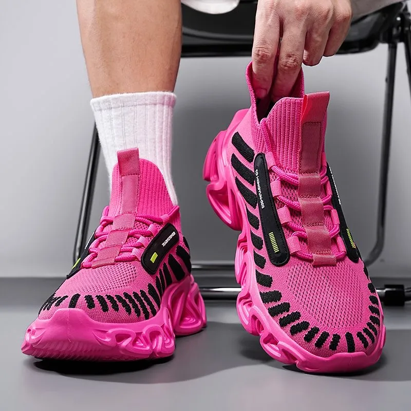 QIUTEXIONG Shock Absorbers Slip Resistant Breathable Mid Top Racing City Commute Running Shoes Men's-15