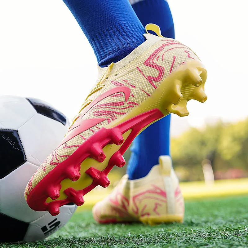 QIUTEXIONG FG Firm Ground Soft Ground, Natural Ground Support Impact Resistant Soccer Shoes Unisex-12
