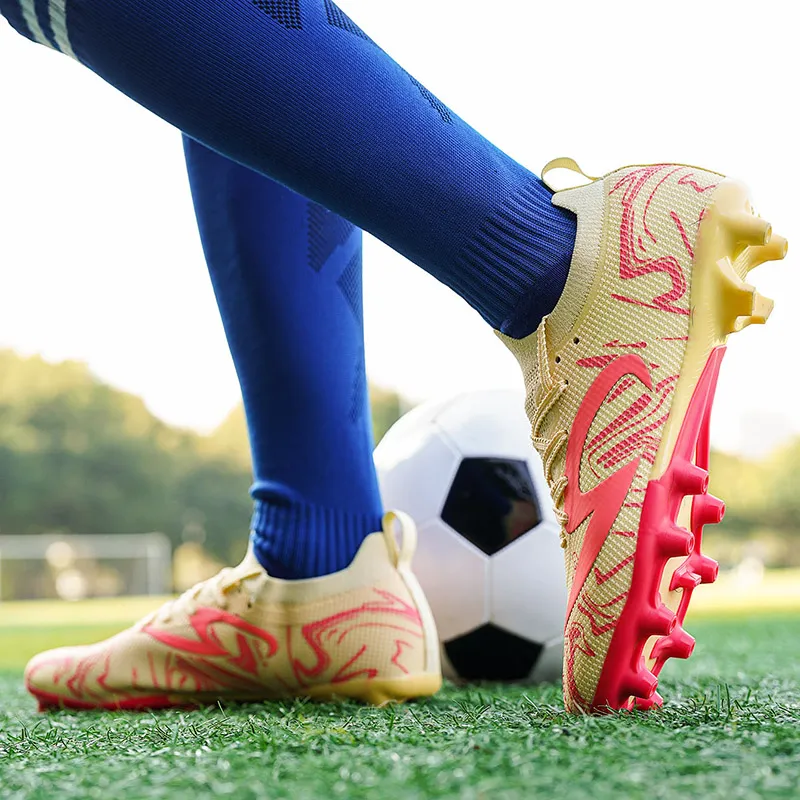 QIUTEXIONG FG Firm Ground Soft Ground, Natural Ground Support Impact Resistant Soccer Shoes Unisex-11