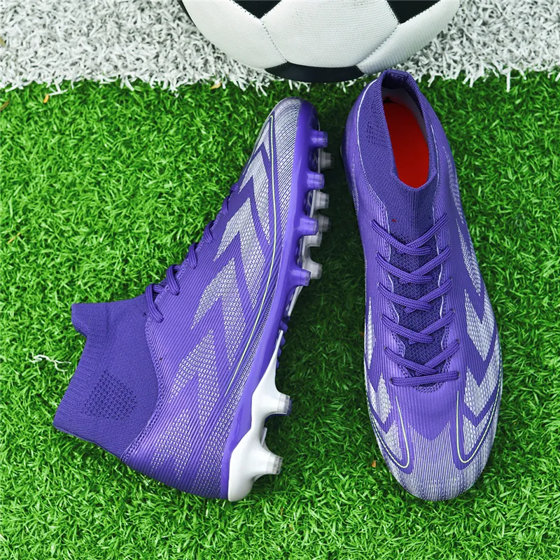QIUTEXIONG FG Rubber Long Studs TF Rubber Broken Studs Cushioning Support Impact Resistant Soccer Shoes Unisex-32