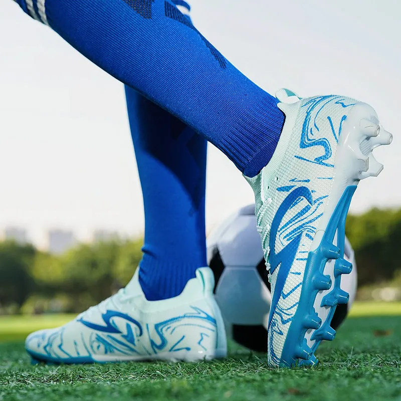 QIUTEXIONG FG Firm Ground Soft Ground, Natural Ground Support Impact Resistant Soccer Shoes Unisex-2