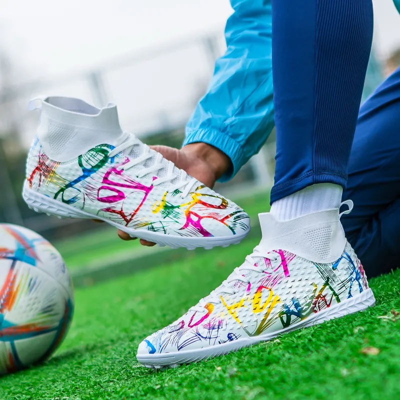 QIUTEXIONG FG Rubber Long Studs TF Rubber Broken Studs Soft Ground Firm Ground Balance Soccer Shoes Unisex-4