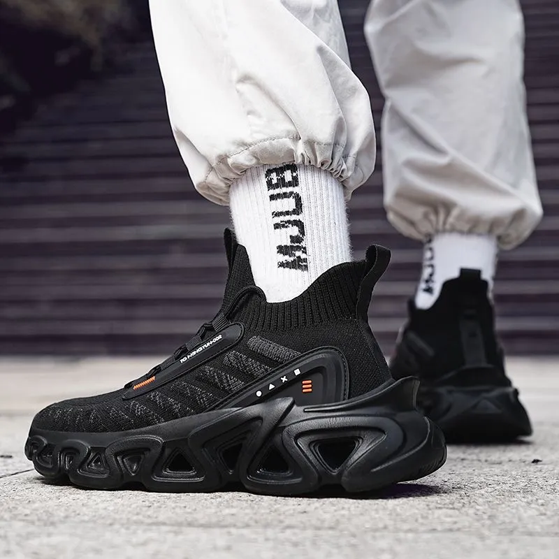 QIUTEXIONG Shock Absorbers Slip Resistant Breathable Mid Top Racing City Commute Running Shoes Men's-7