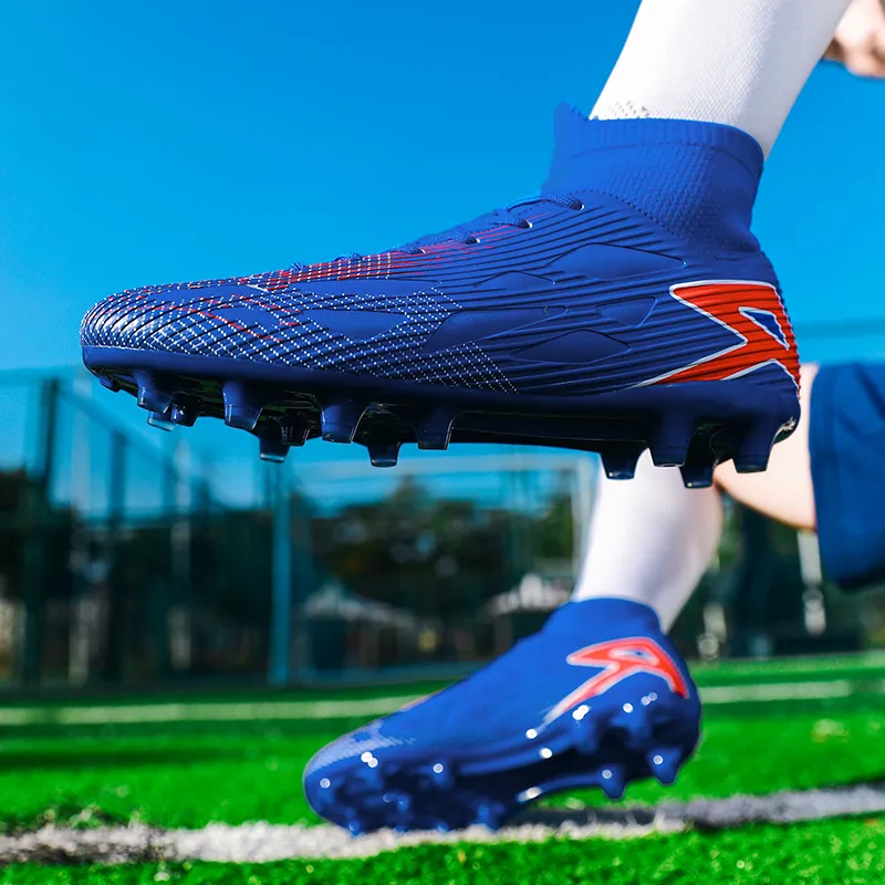 QIUTEXIONG FG Rubber Long Studs TF Rubber Broken Studs Soft Ground Firm Ground Slip Resistant Soccer Shoes Unisex-53