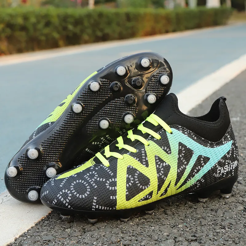 QIUTEXIONG FG Firm Ground Soft Ground, Natural Ground Support Impact Resistant Soccer Shoes Unisex-12