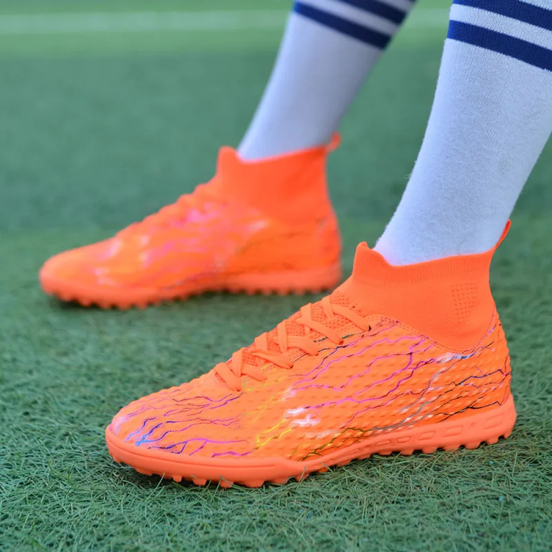 QIUTEXIONG FG Rubber Long Studs TF Rubber Broken Studs Soft Ground Firm Ground Slip Resistant Soccer Shoes Unisex-17