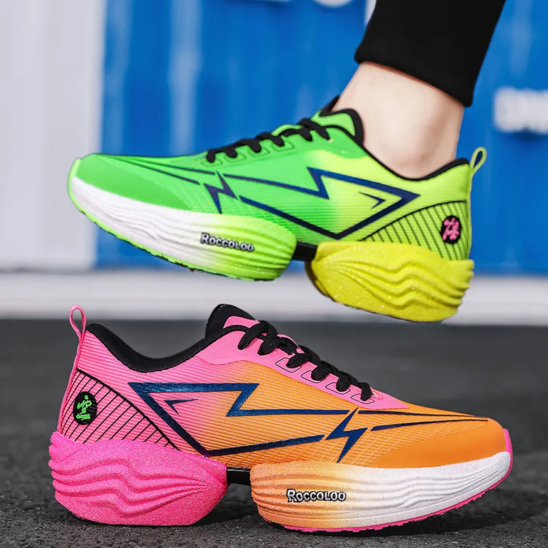 QIUTEXIONG Cushioning Quick Dry Low Top Casual Marathon Training Running Shoes Unisex-25